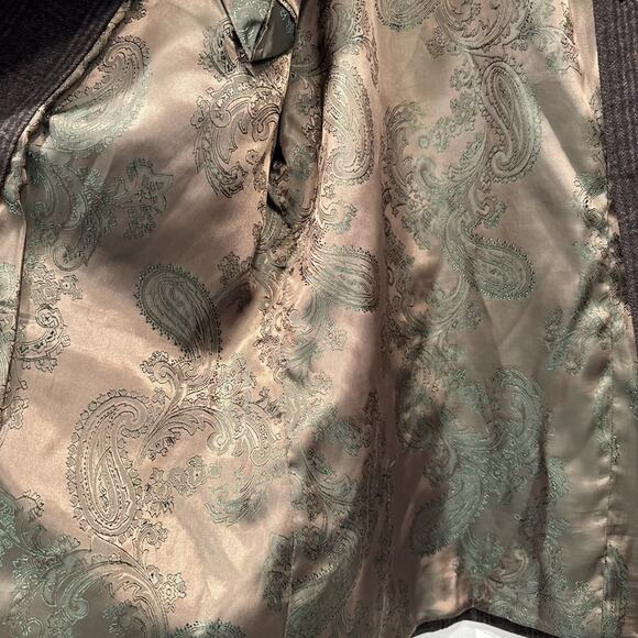 ENZO Tovare Jacket Men’s Large Brown Check Wool Blend Lined Button Front Coat - Picture 8 of 11